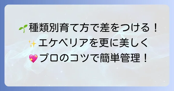 種類がわかったら実践！エケベリア種類別の育て方のコツ