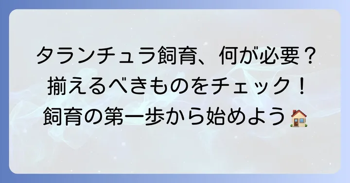 オフスプリングタランチュラ飼育に必要なもの