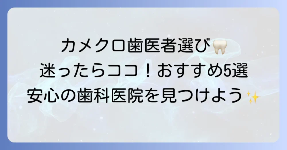 カメクロ歯医者徹底解説！亀戸駅周辺のおすすめ歯科医院と選び方