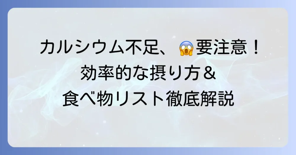 カルシウムが取れる食べ物を徹底解説！効率的な摂取方法と不足を防ぐコツ