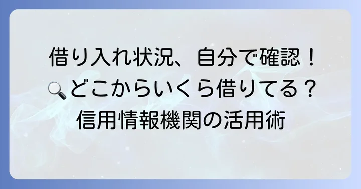 自分の「他社からの借り入れ」状況を確認する方法
