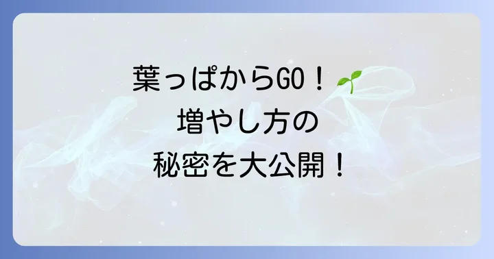 ゴーラムを増やす具体的な方法：葉挿し編