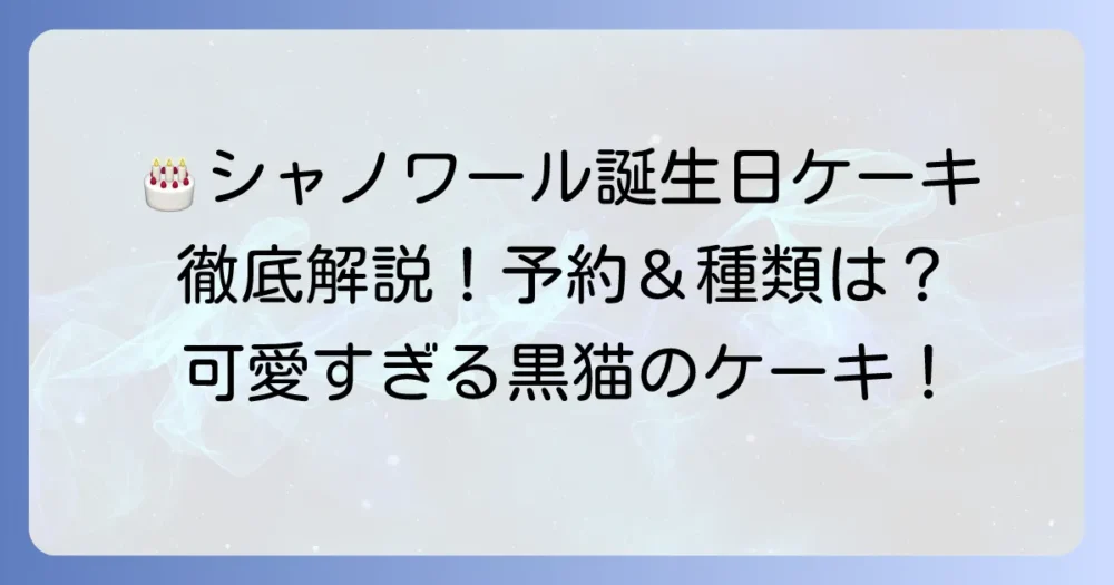 シャノワールの誕生日ケーキを徹底解説！予約方法からおすすめの種類まで