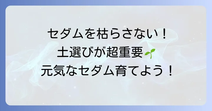 セダム栽培に最適な土が重要な理由