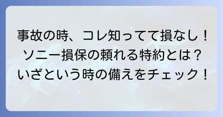 ソニー損保の他車運転危険補償特約とは？基本を理解しよう