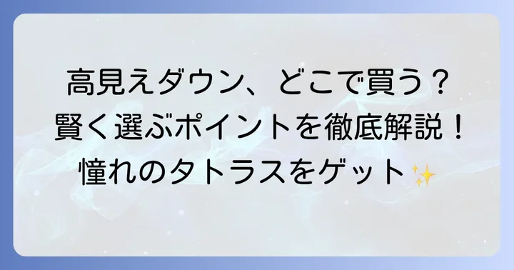 タトラスリバーシブルダウン購入ガイド｜価格帯と購入場所