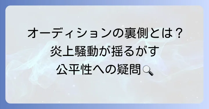 タイムレスオーディションの概要と公平性への疑問