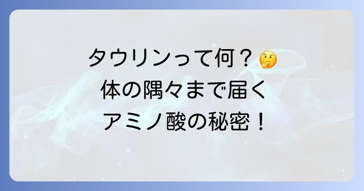 タウリンとは？私たちの体に欠かせないアミノ酸の役割