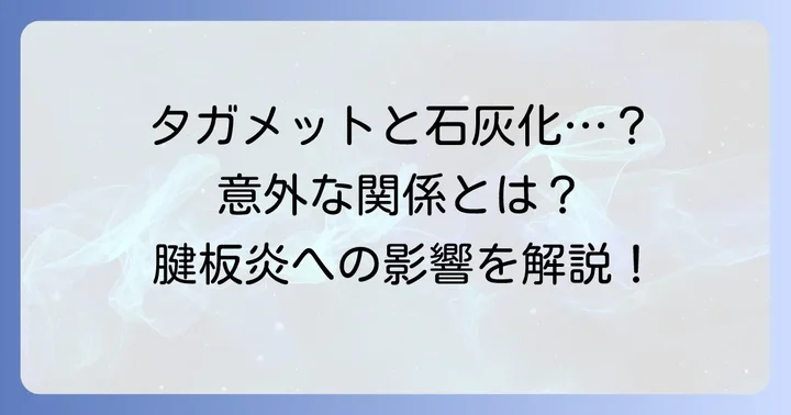 タガメットと石灰化の直接的な関連性：石灰沈着性腱板炎への影響