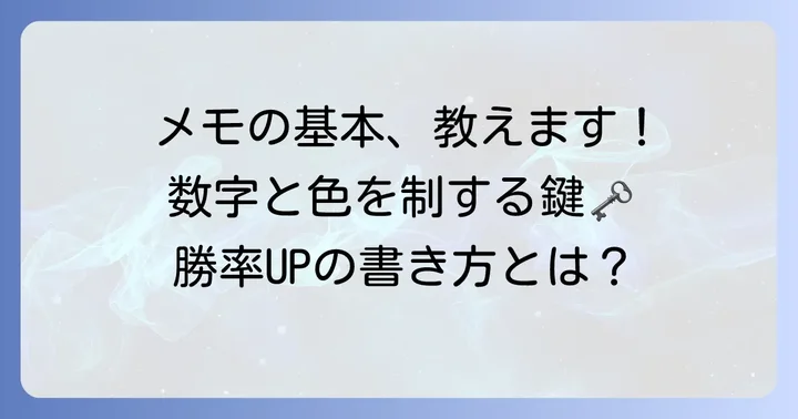 タギロンの基本的なメモの取り方と書き方