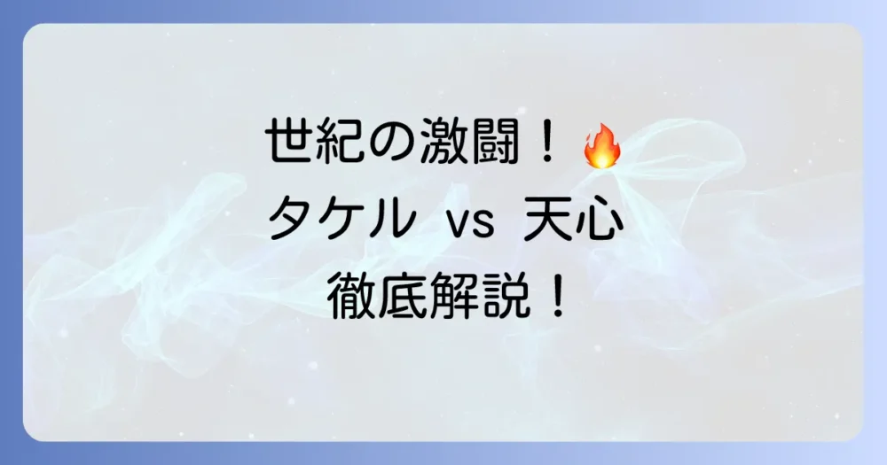 タケル対天心、世紀の激闘！試合結果、ルール、その後のキャリアを網羅