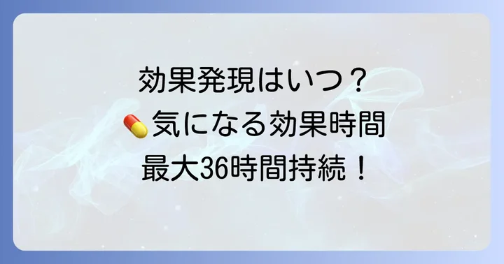 タダラフィル効果が出るまでの時間とその特徴