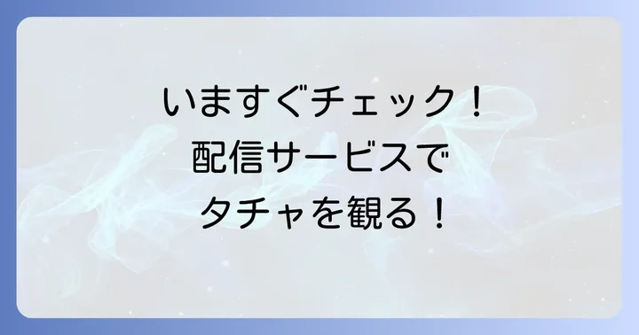 『タチャ イカサマ師』を視聴できる動画配信サービス