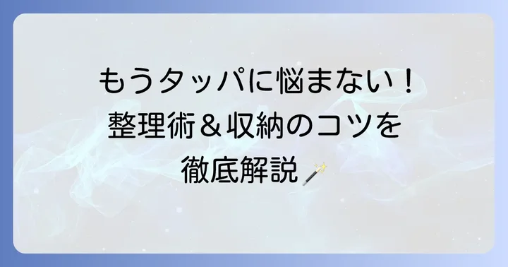 タッパを散らかさないための整理術と収納のコツ