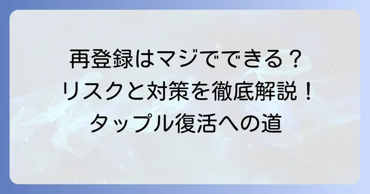 再登録時の注意点とリスク