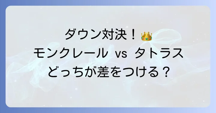 高級ダウンブランド比較：モンクレールやカナダグースとの違い