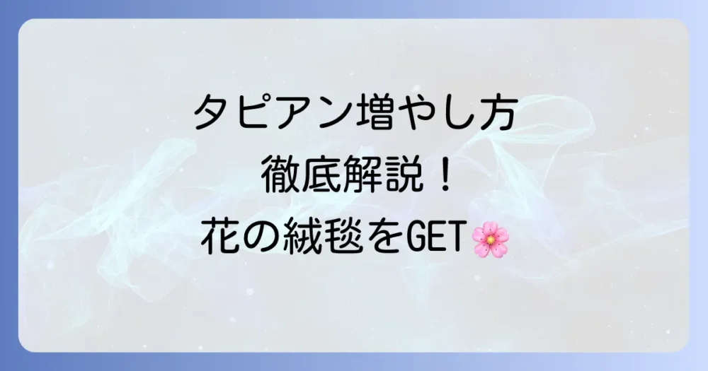 タピアンの増やし方を徹底解説！挿し木や株分けで花の絨毯を広げるコツ