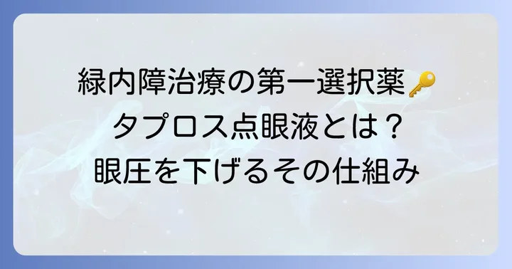 タプロス点眼液とは？緑内障治療における役割
