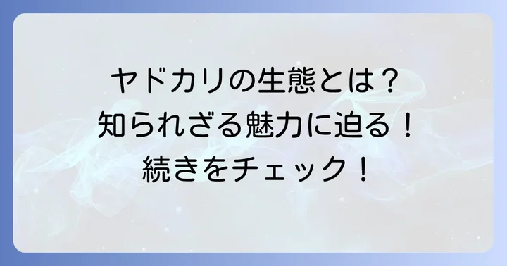 ヤドカリの基本的な特徴と生態