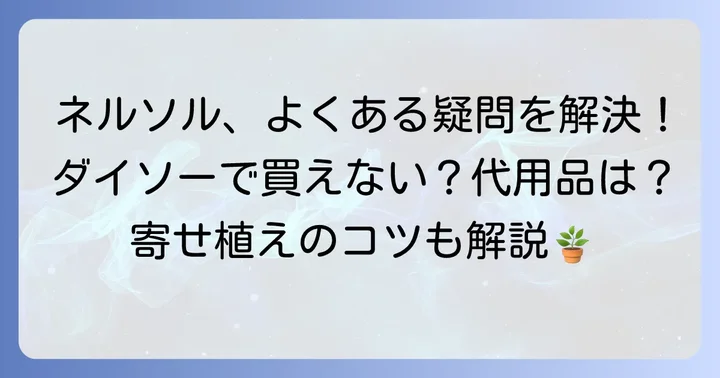 ネルソルに関するよくある質問