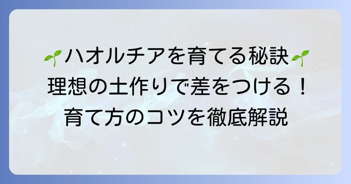 ハオルチアの理想的な土配合の基本