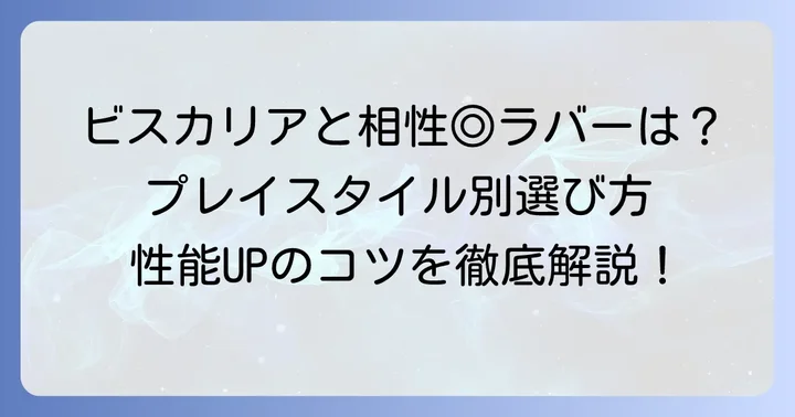 ビスカリアに最適なラバー選びの基本原則
