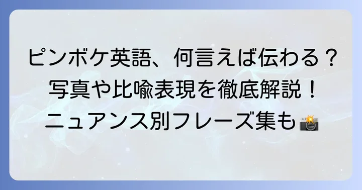 「ピンボケ」の基本的な英語表現を理解する