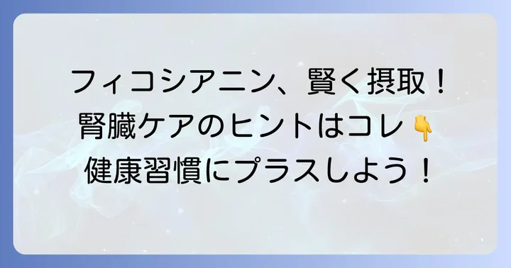 腎臓の健康維持にフィコシアニンを取り入れる方法
