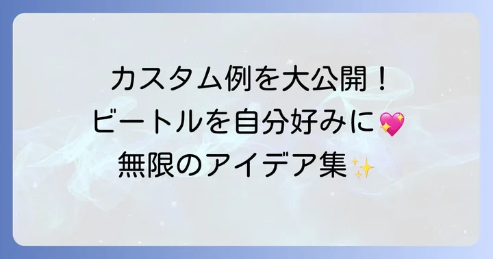 ブリッ ツァービートルボディのカスタム事例とアイデア集