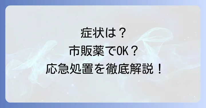 ムカデ刺されの症状と市販薬で対処できる範囲