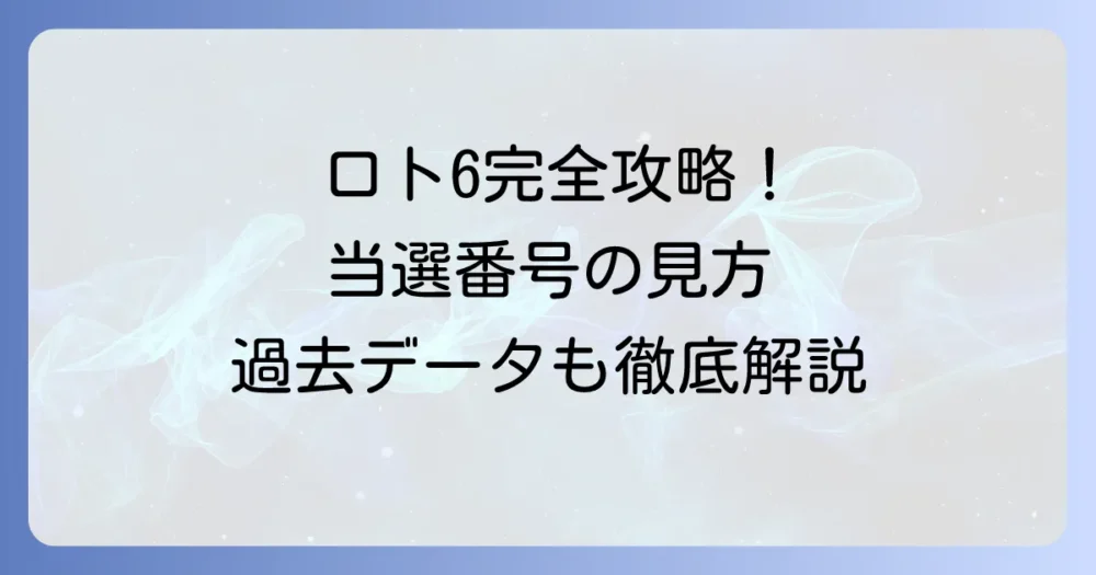 ロトシックスの見方徹底解説！当選番号と等級の確認方法から過去データまで