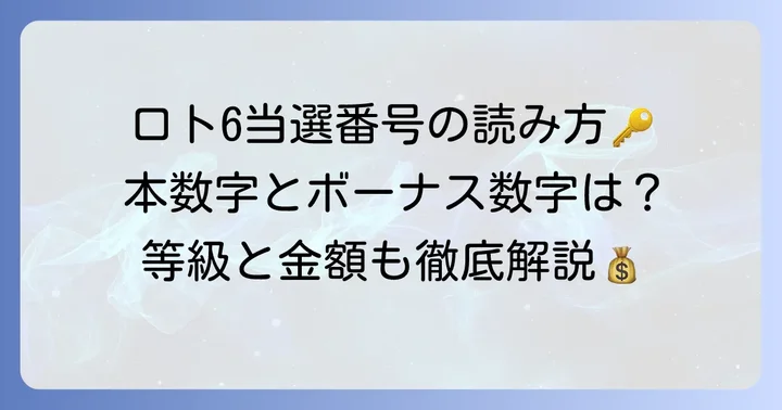 ロトシックス当選番号の基本的な見方