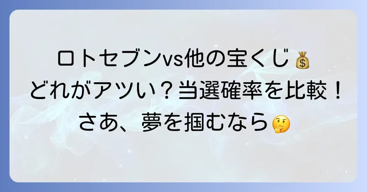 他の宝くじと比較！ロトセブンは当たりやすい？