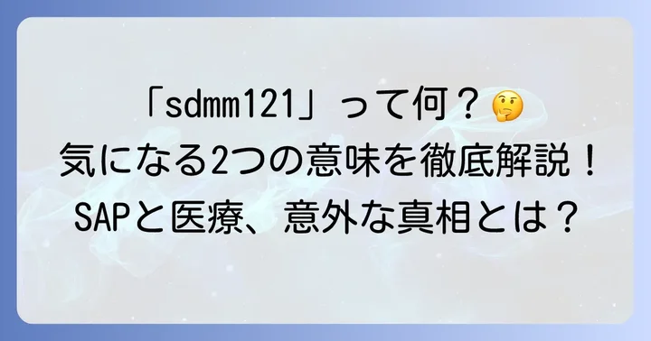 sdmm121の多角的な意味を理解する