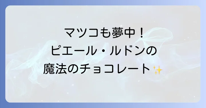 マツコの知らない世界で話題沸騰!ピエール・ルドンチョコレートの魅力