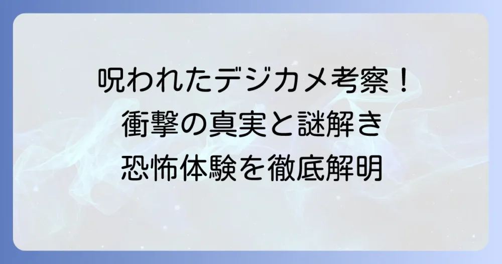 チラズアート『呪われたデジカメ』考察！恐怖の真実とエンディングの謎を徹底解明