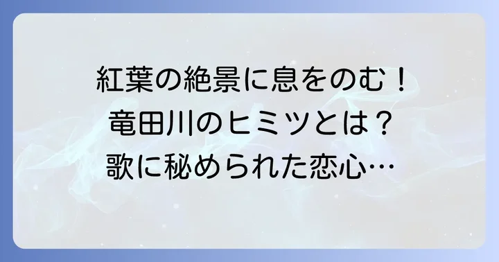 「ちはやぶる神代も聞かず竜田川からくれなゐに水くくるとは」歌の基本情報と現代語訳
