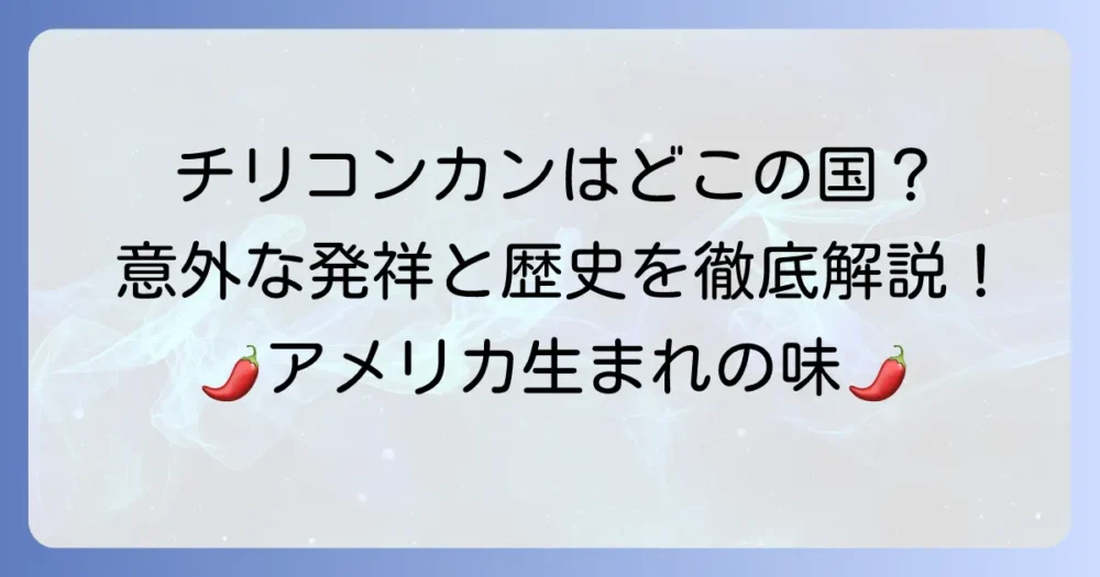 チリコンカンはどこの国の料理？意外な発祥地と歴史を徹底解説！