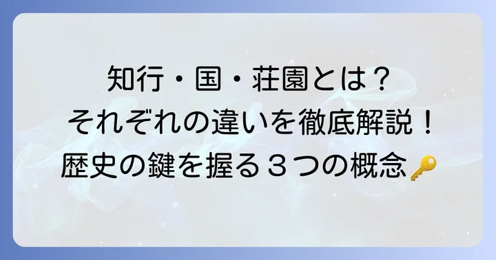 知行・国・荘園とは？それぞれの基本的な定義