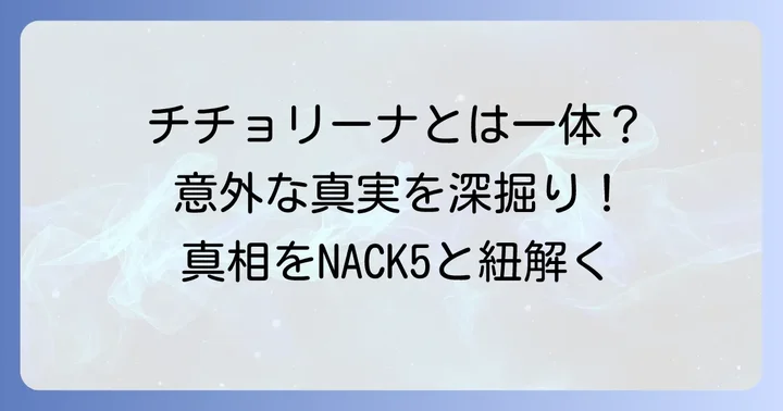 「チチョリーナ」の本来の意味と世間の認識