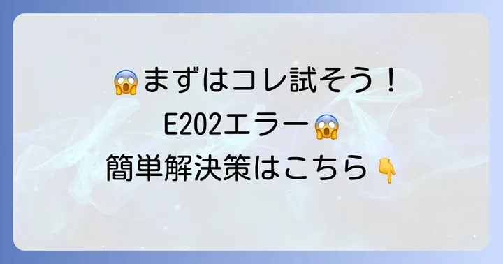 今すぐ試せる！東芝レグザのE202エラーを解決する初期対処法