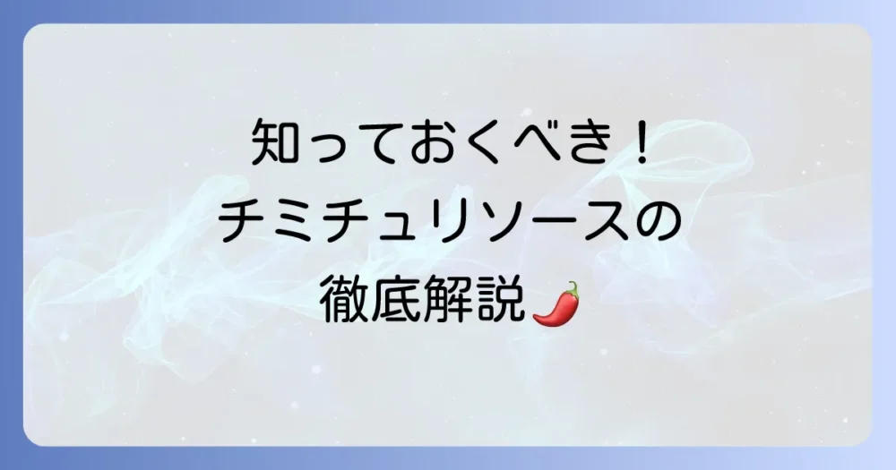 チュミチュリソースとは？南米発祥の万能ソース「チミチュリ」を徹底解説