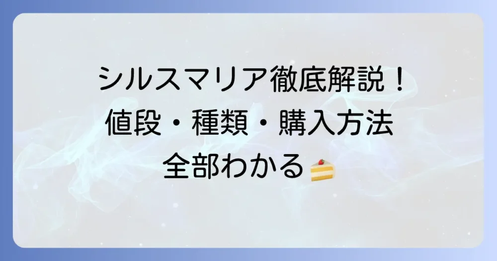 シルスマリアのケーキの値段を徹底解説！種類別価格や購入方法まで