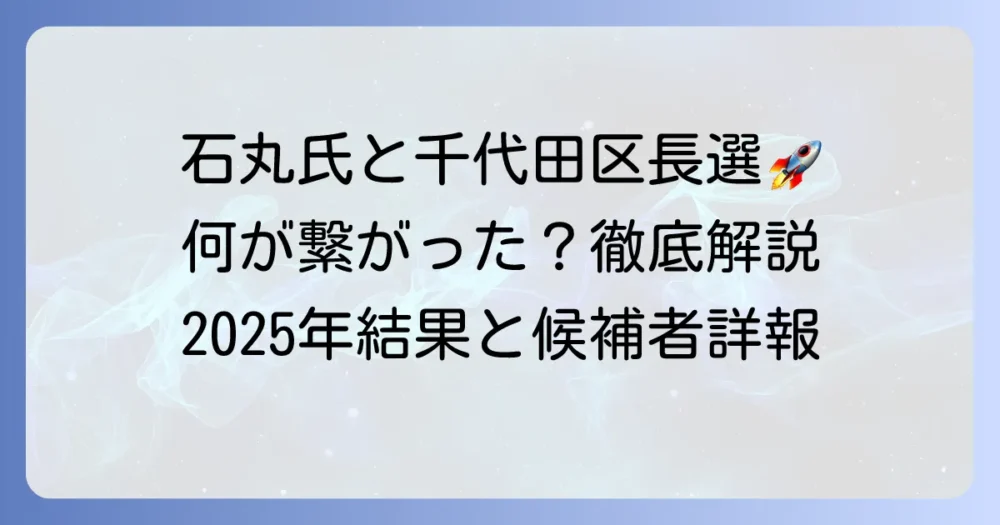 千代田区長選挙における石丸氏の関与と2025年選挙結果・候補者詳細