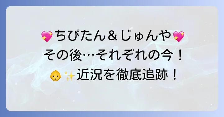 ちぴたんの現在の状況とじゅんやの活動