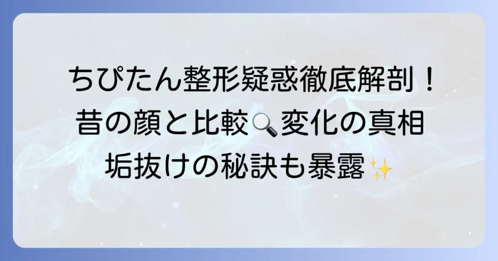 ちぴたんの整形疑惑の真相を徹底解説！昔の顔と比較して変化を検証