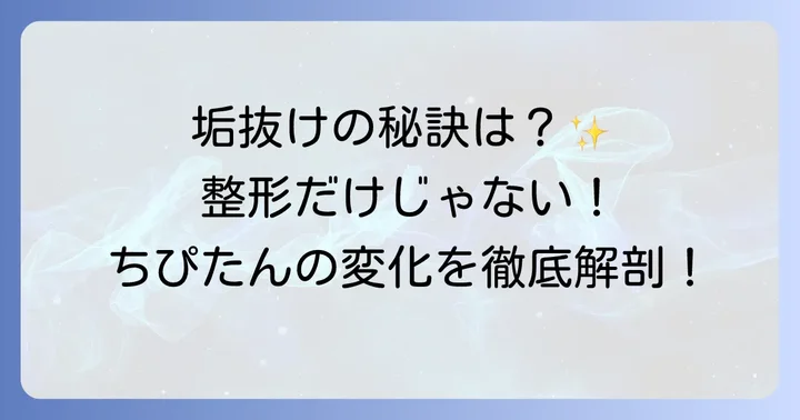 整形だけじゃない？ちぴたんさんの「垢抜け」の秘密