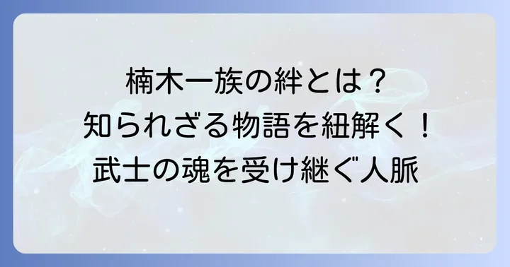 楠木一族と千早赤阪村ゆかりの人物たち