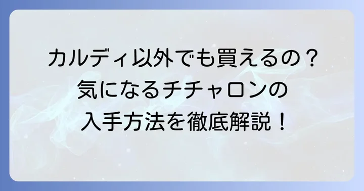 カルディ以外でも買える?チチャロンの購入方法と品切れ時の対処法