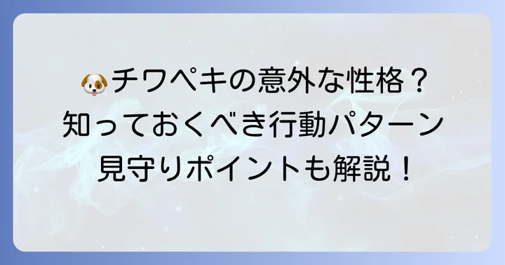 チワペキ成犬の性格と行動パターンを理解する